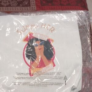 White Graphic T-Shirt with Summer Print